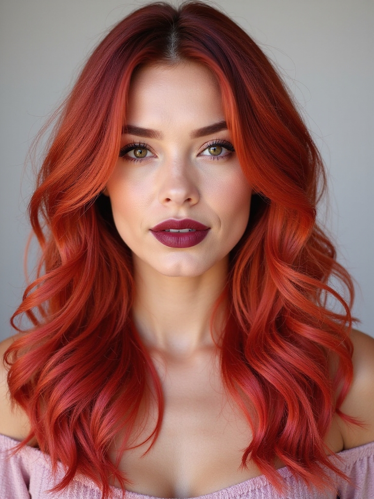 vibrant fiery red elegance