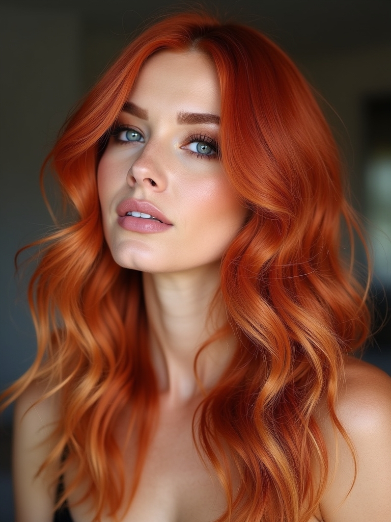 vibrant fiery sunset hair