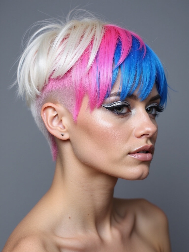 vibrant neon hair statements
