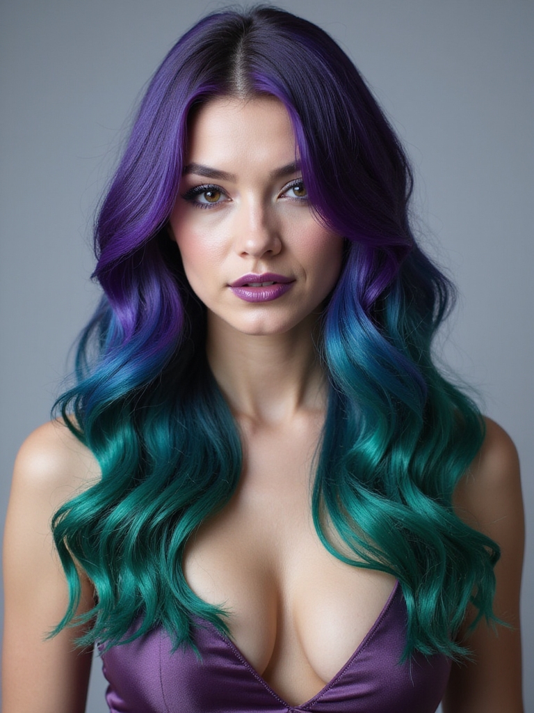 vibrant pastel rainbow hair