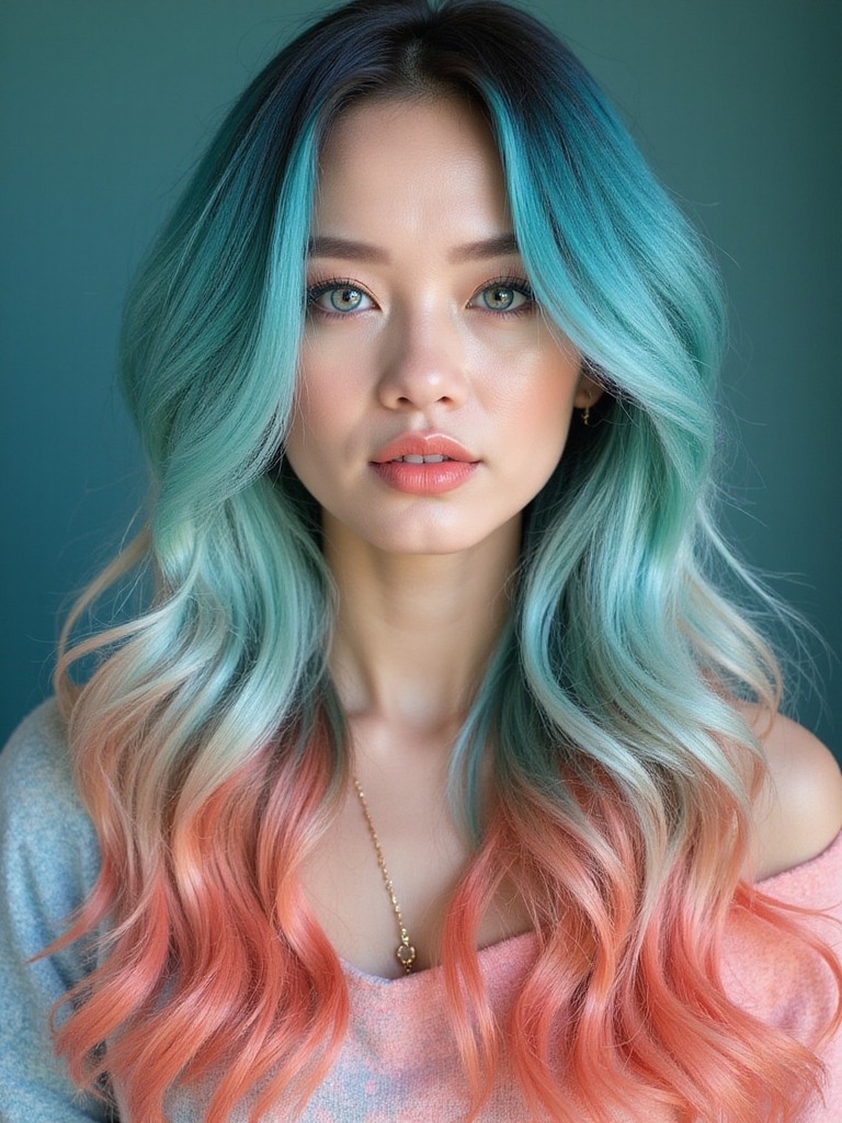 vibrant sunset inspired hair color