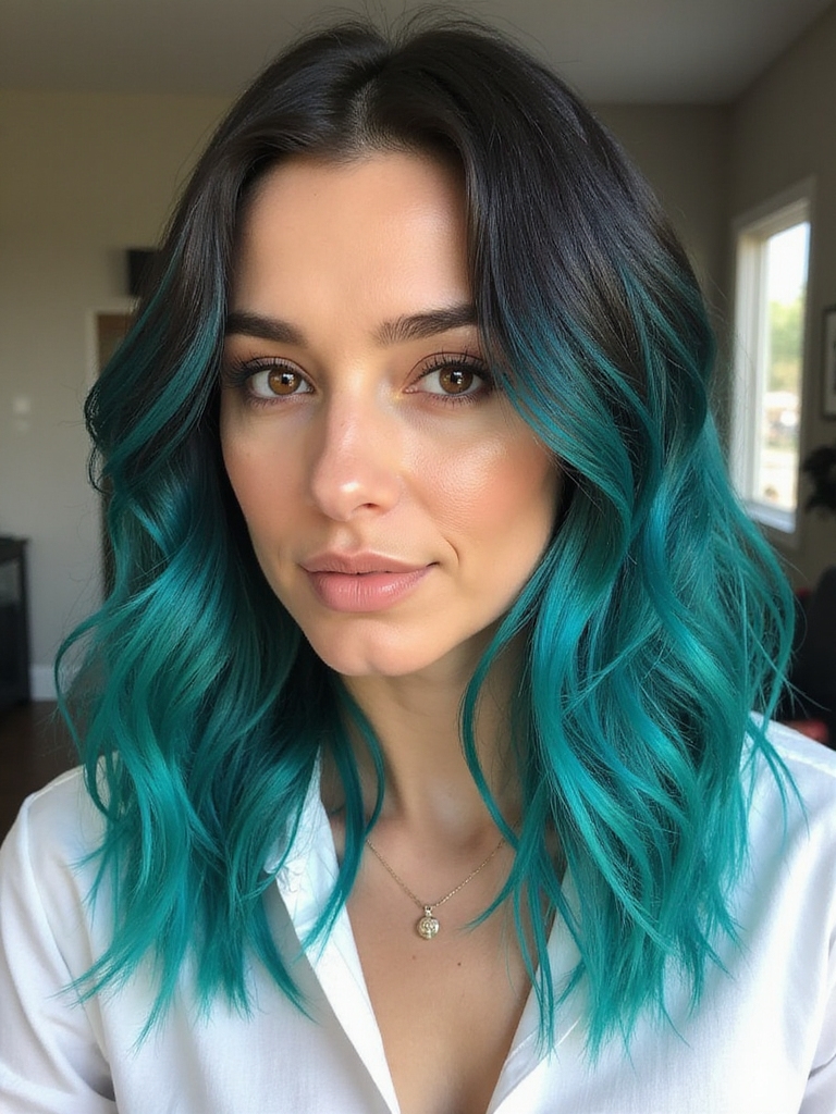 vibrant teal hair inspiration