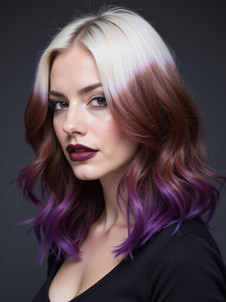 vibrant technicolor hair expression