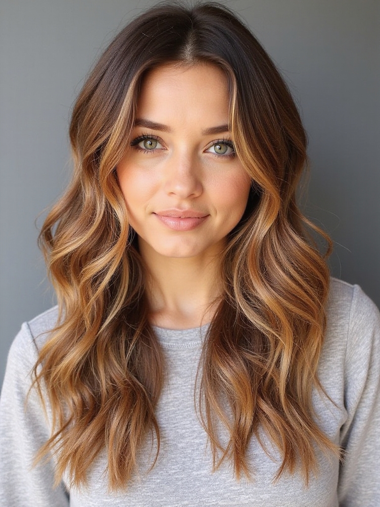 warm glowing caramel highlights
