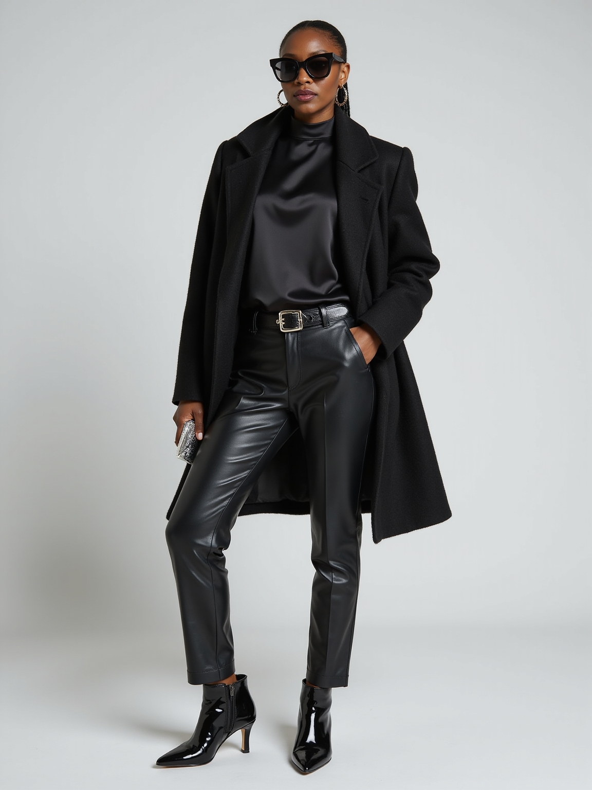 all black looks with metallics