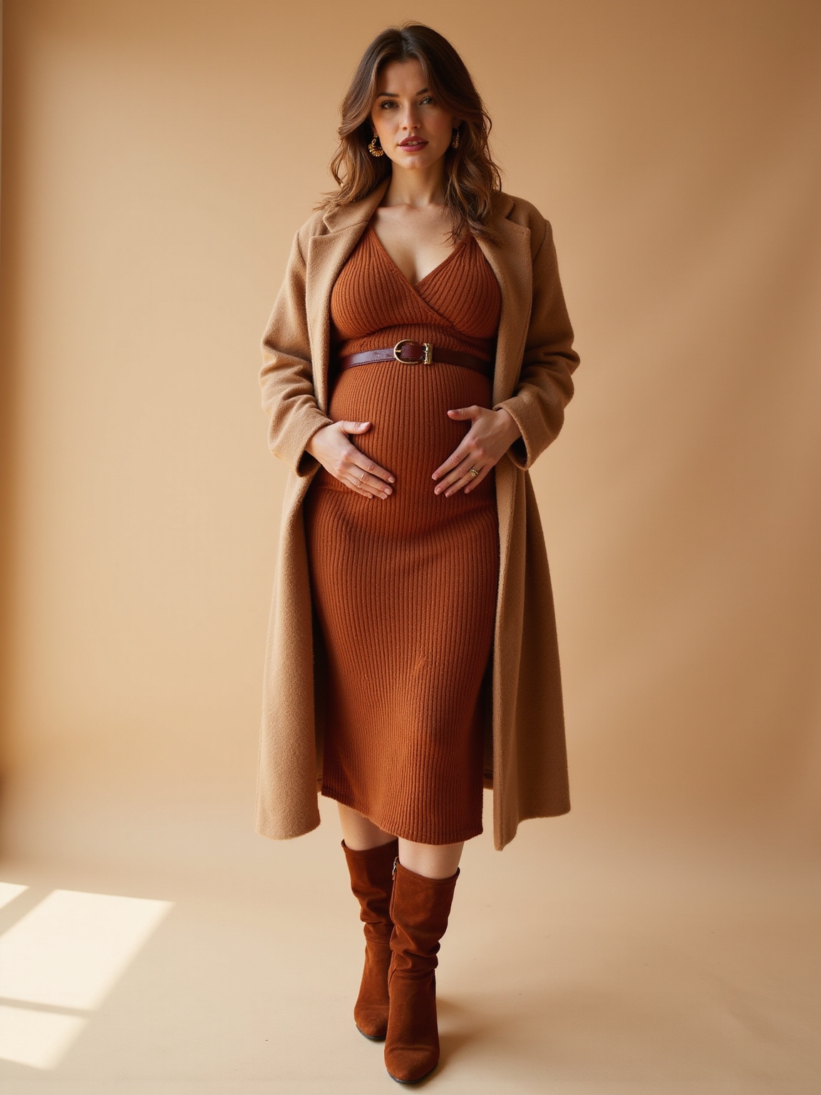 autumn satin evening maternityensemble