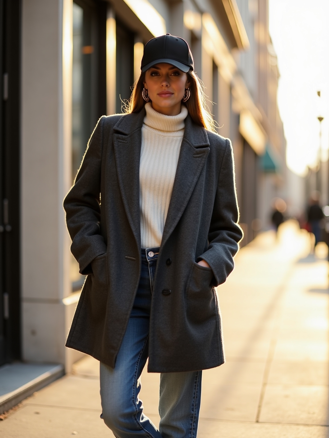 baseball cap gold hoops