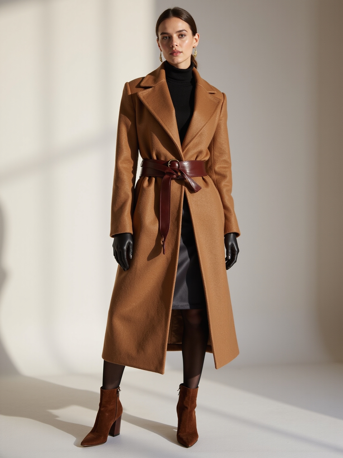 belted coats define waistline