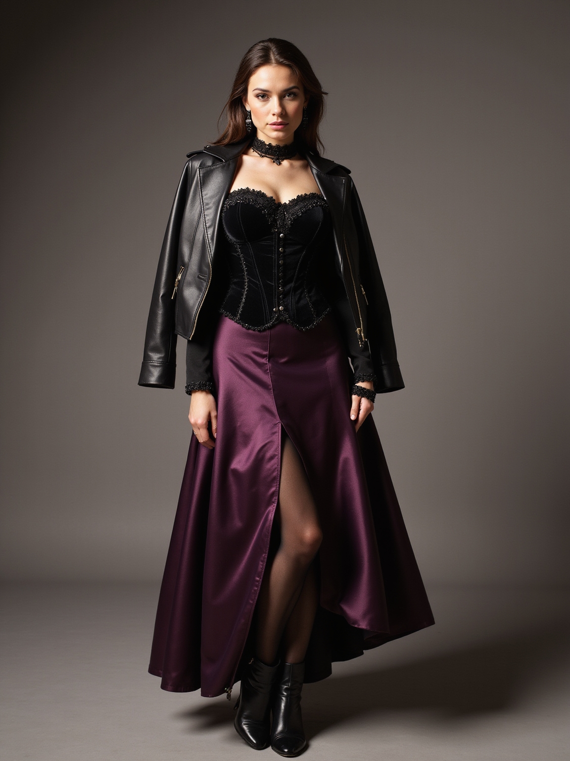 bias cut satin sculpted bustle