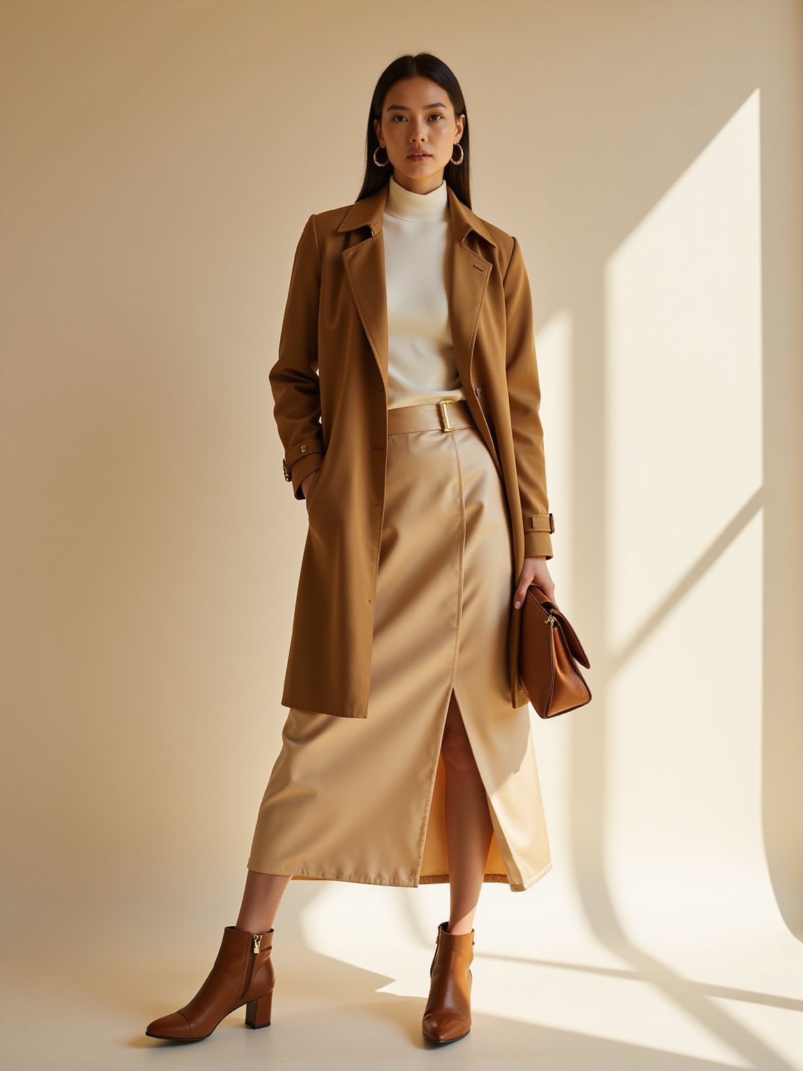 bias cut skirt structured trench