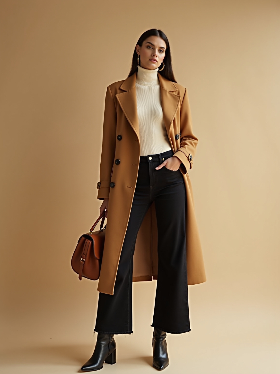 black denim camel coat elegance