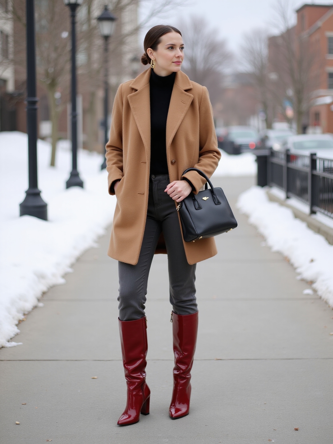 bold boots muted minimalist layers