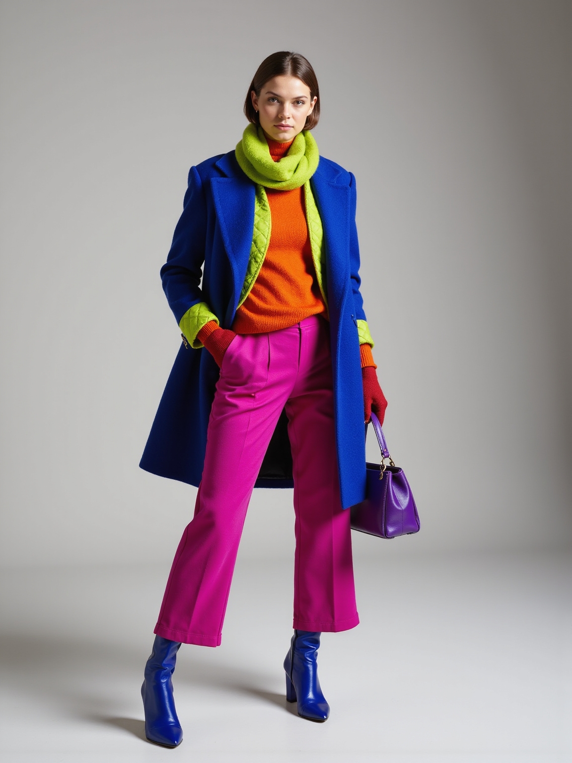 bold color blocked winter style