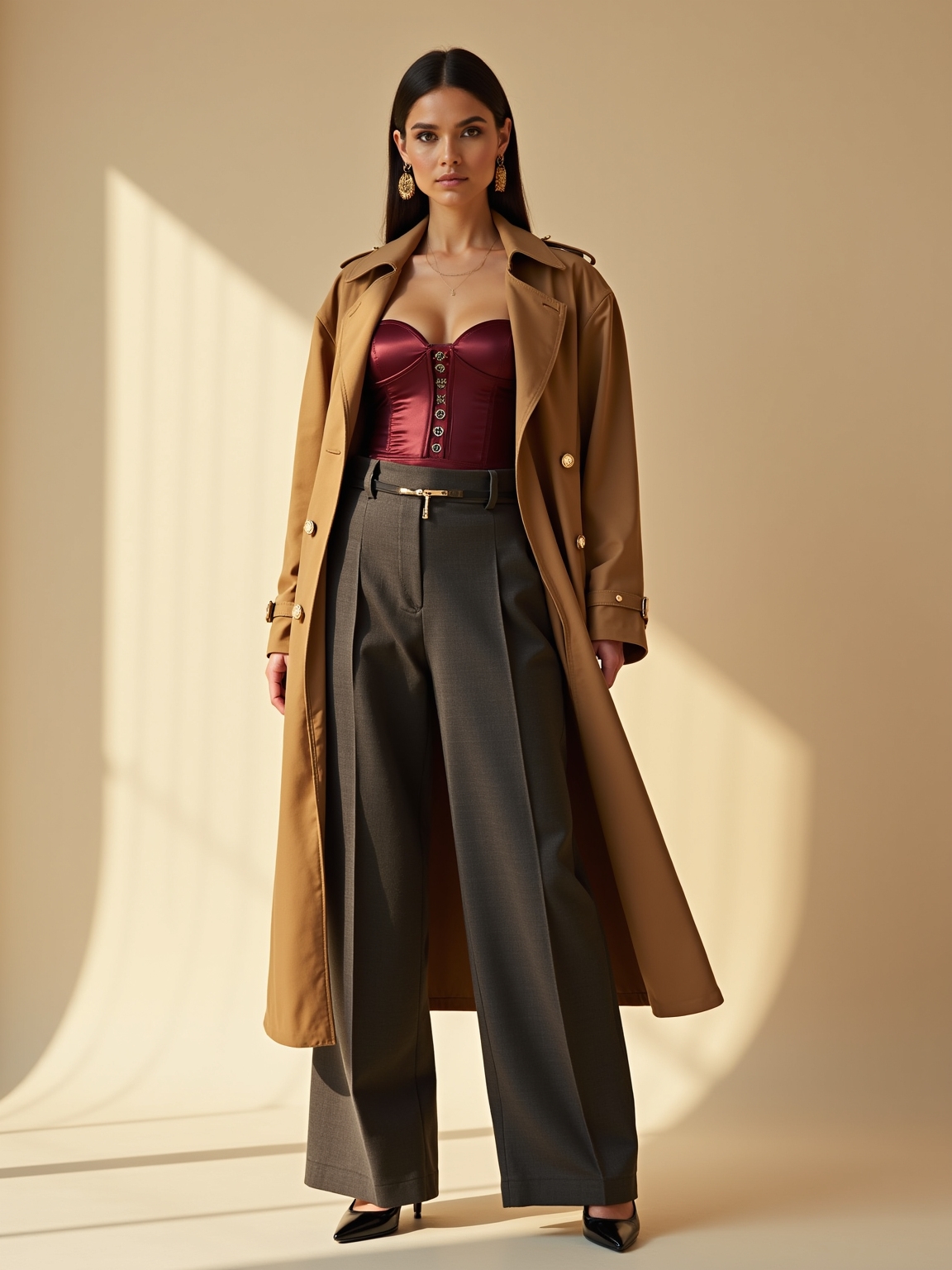 boned corset trench elegance