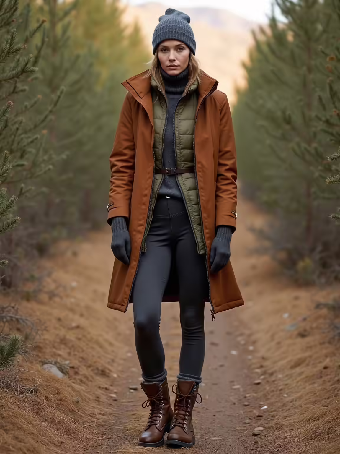 breathable layered fall hiking