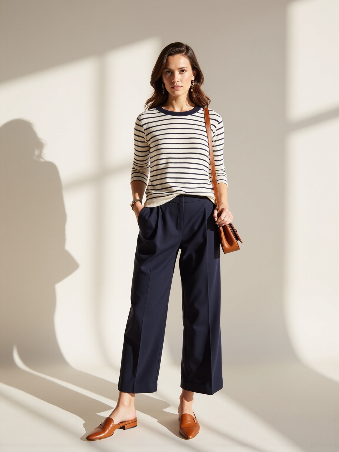 breton striped culottes with mules