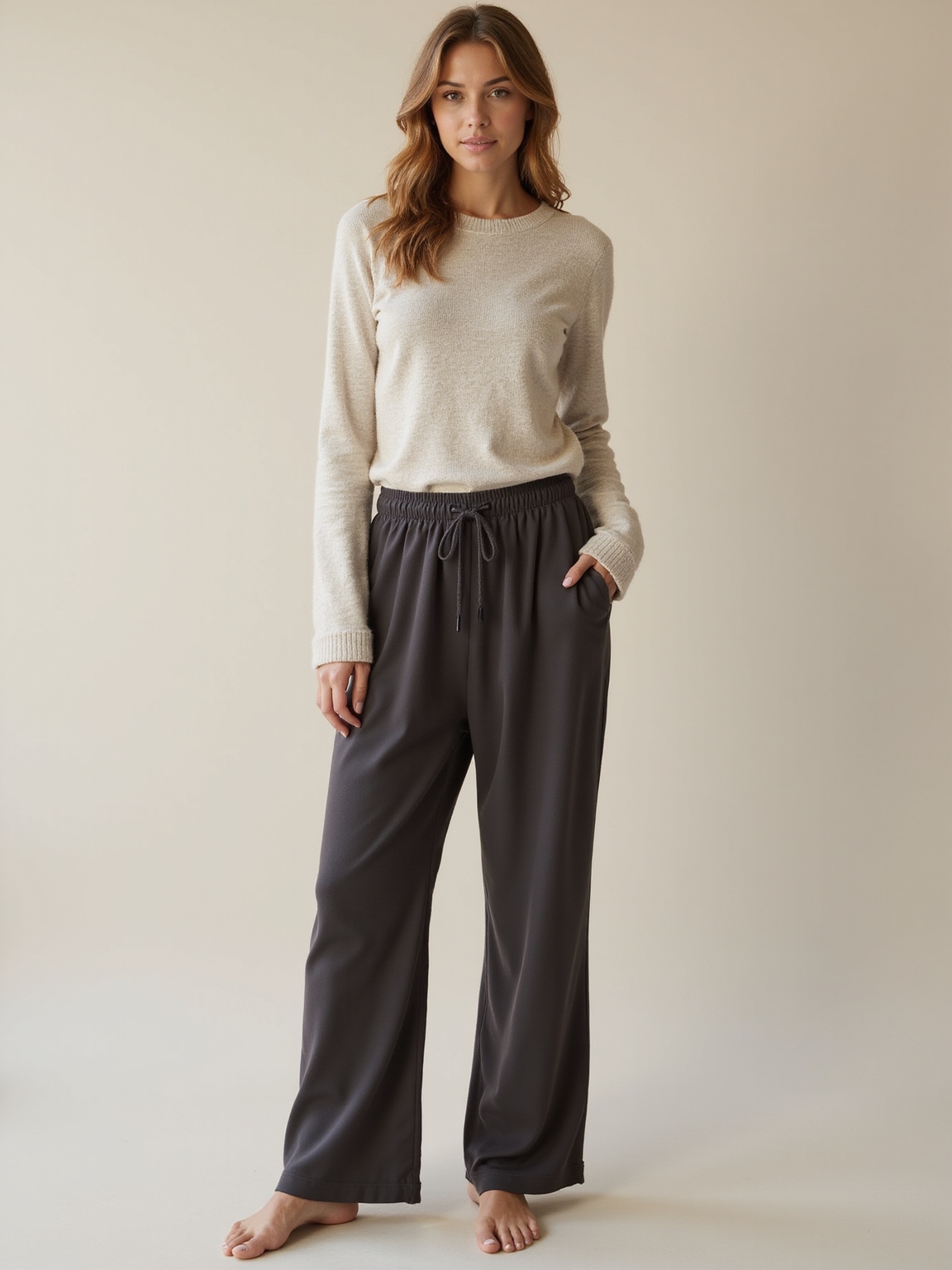 brushed knit thermal lounge set