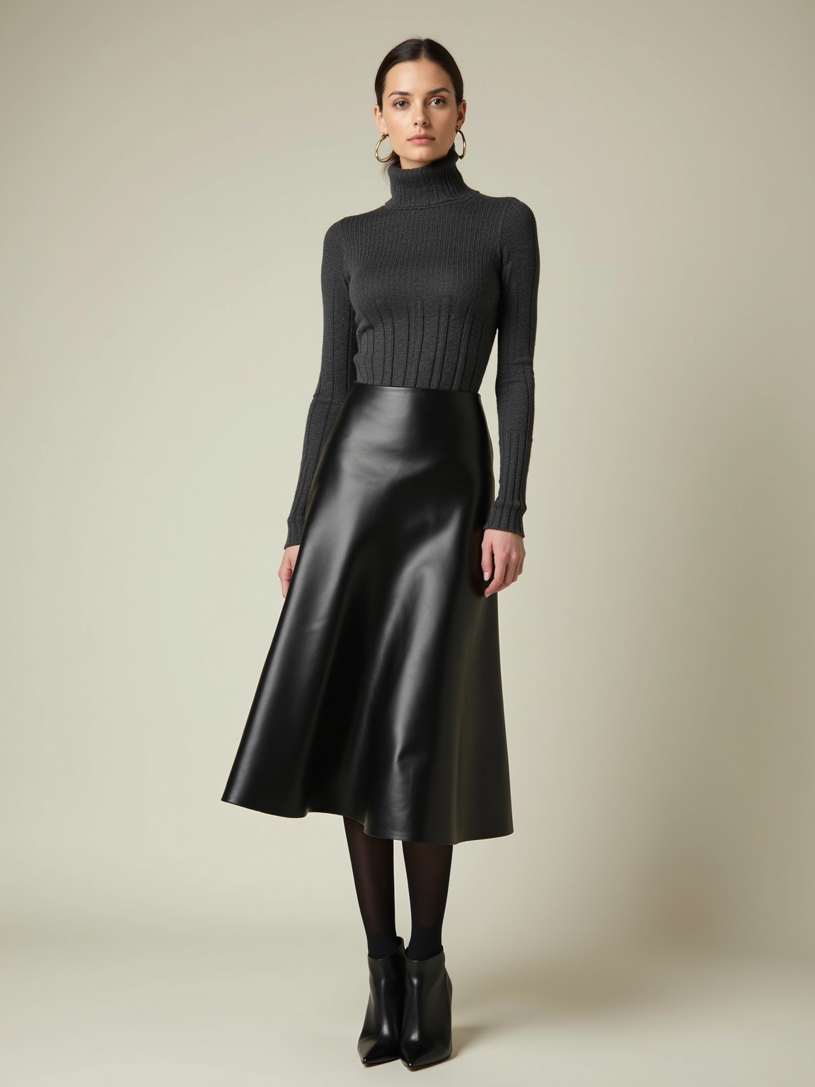 buttery leather midi ensemble