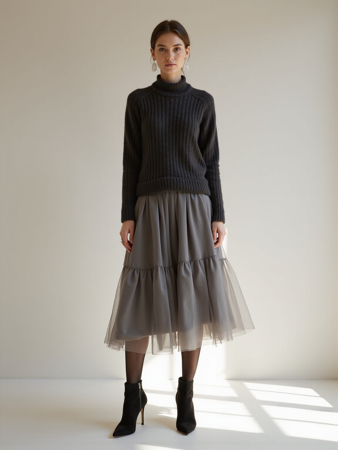 calf skimming luxe tulle ensemble
