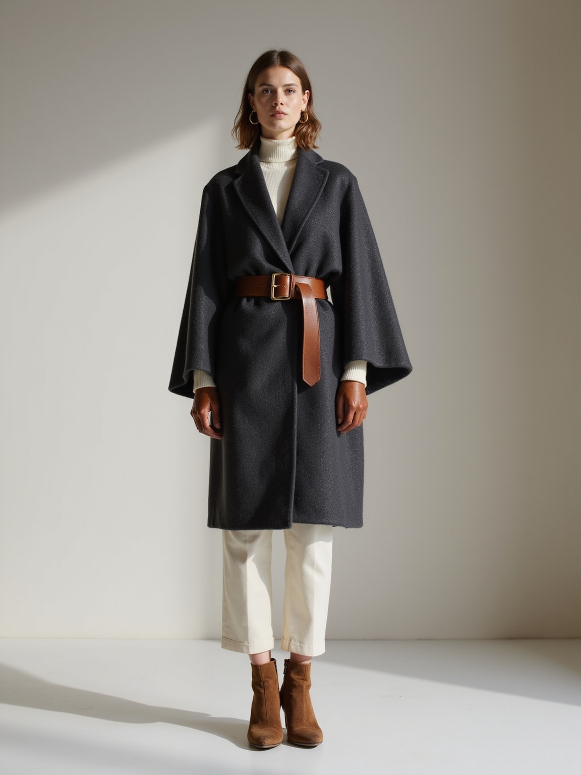 calm camel belted wrapstyle