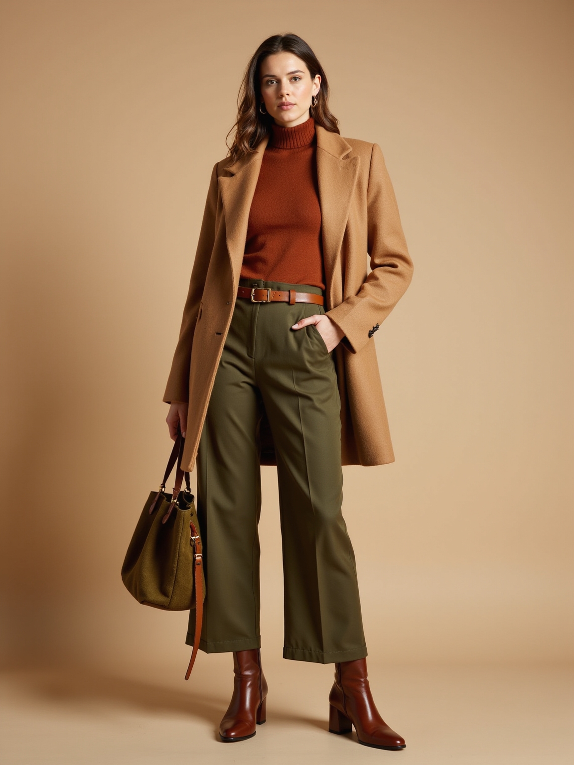 camel rust and olive