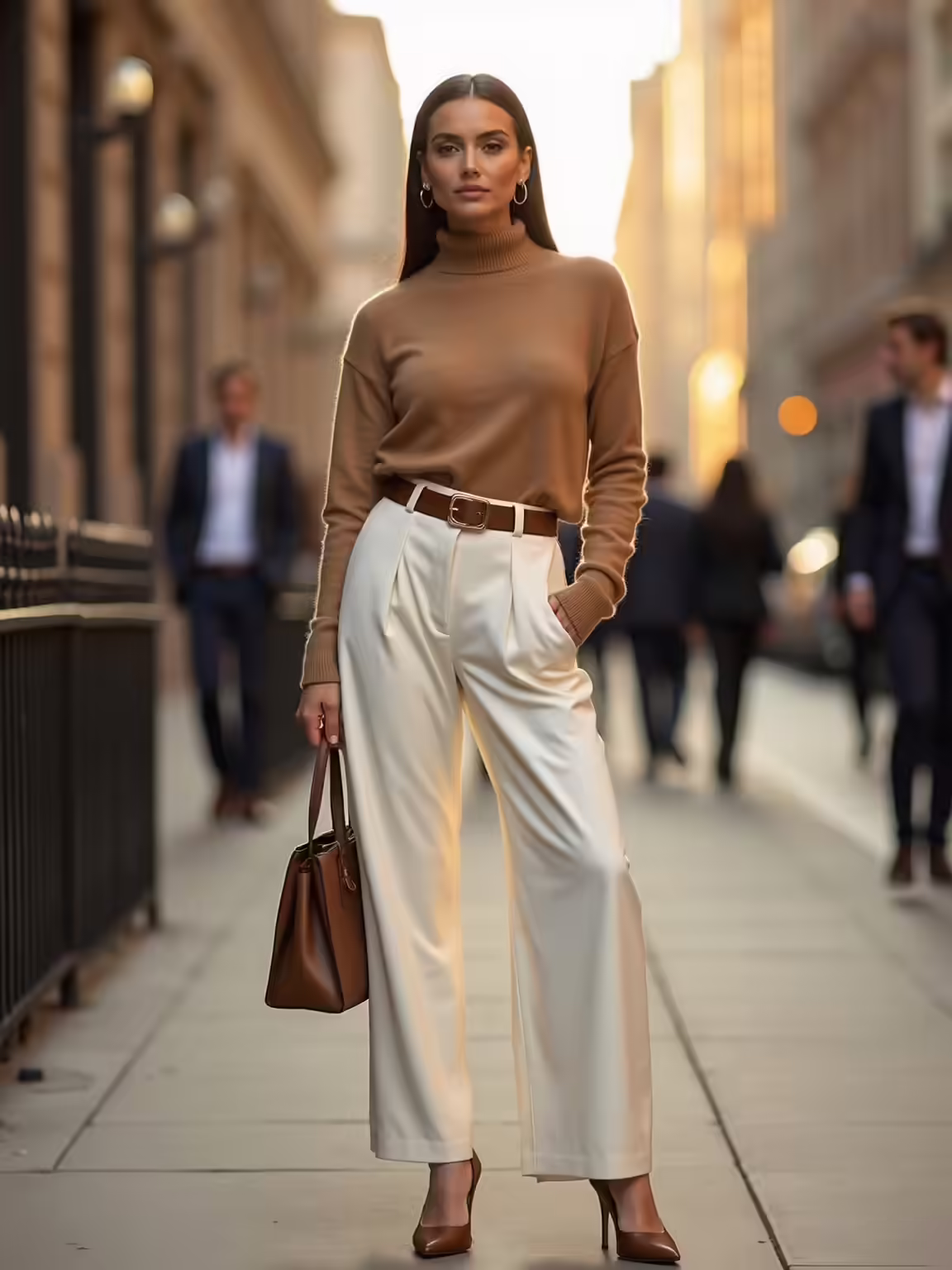 cashmere sweater wide leg pants