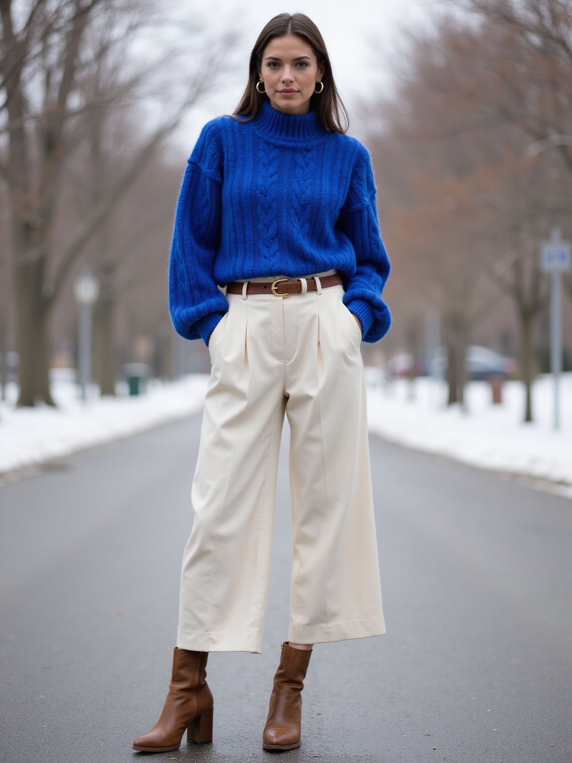 cherry mohair wide leg confidence