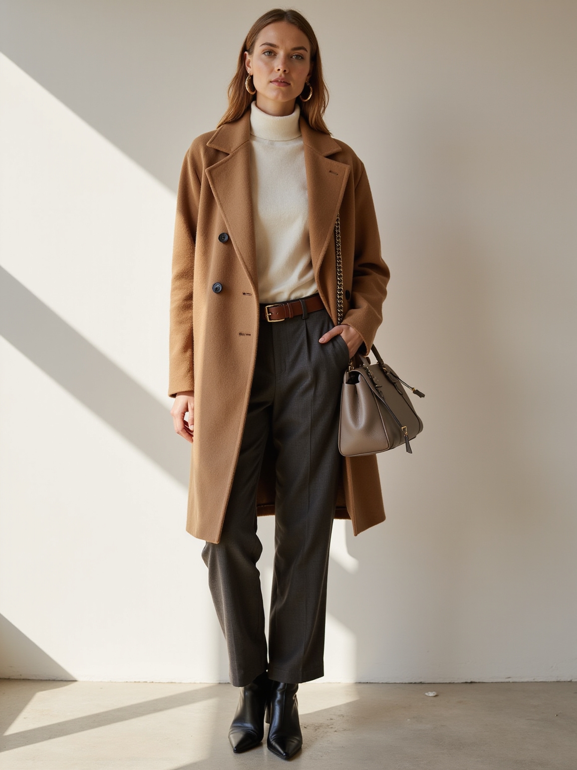 chic warm layered officewear styles