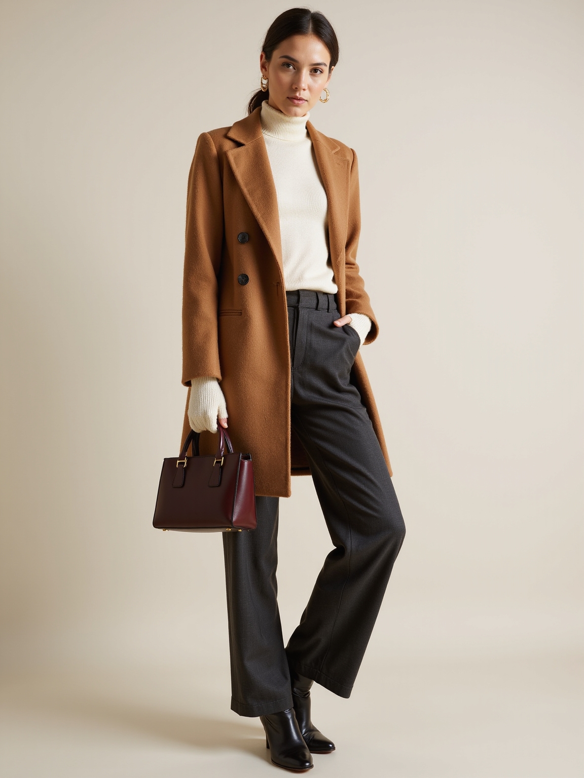 chic warm professional layering