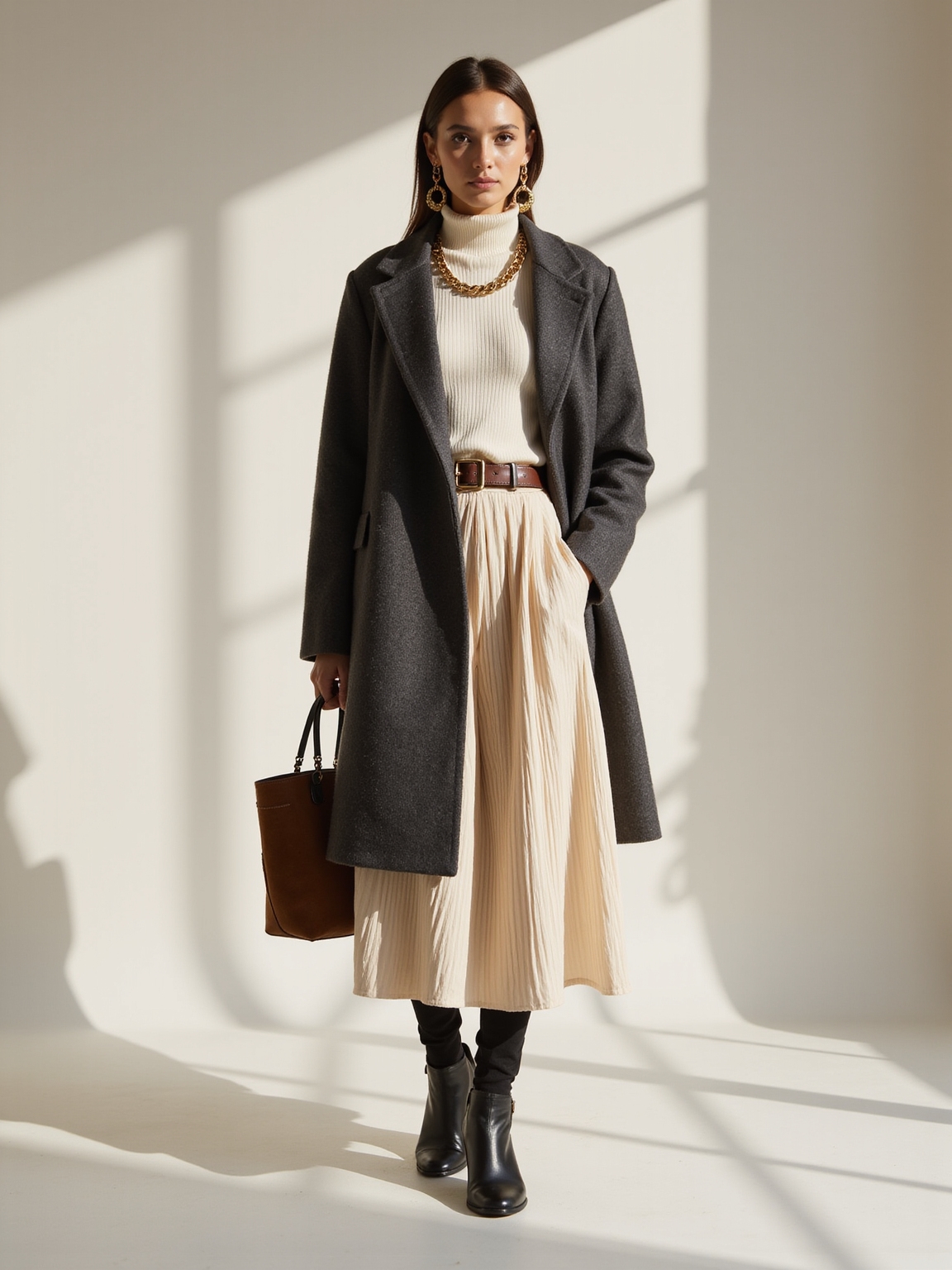 chunky accessories balance proportions