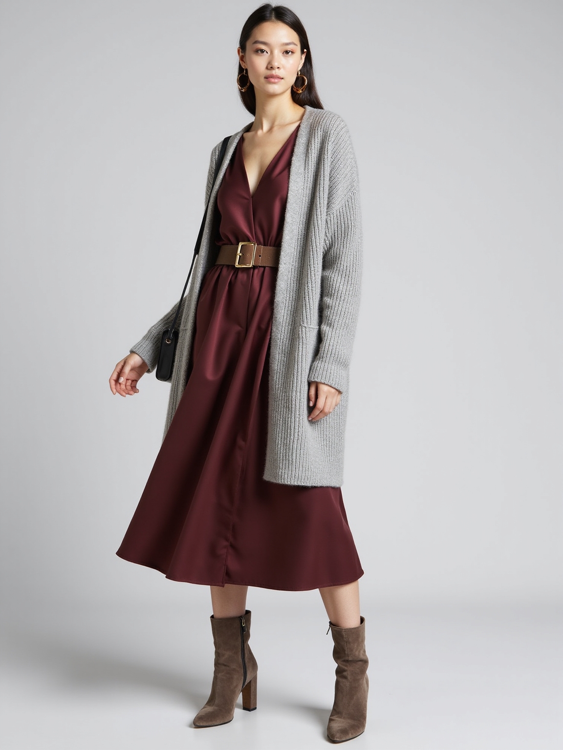 chunky belted midi comfort