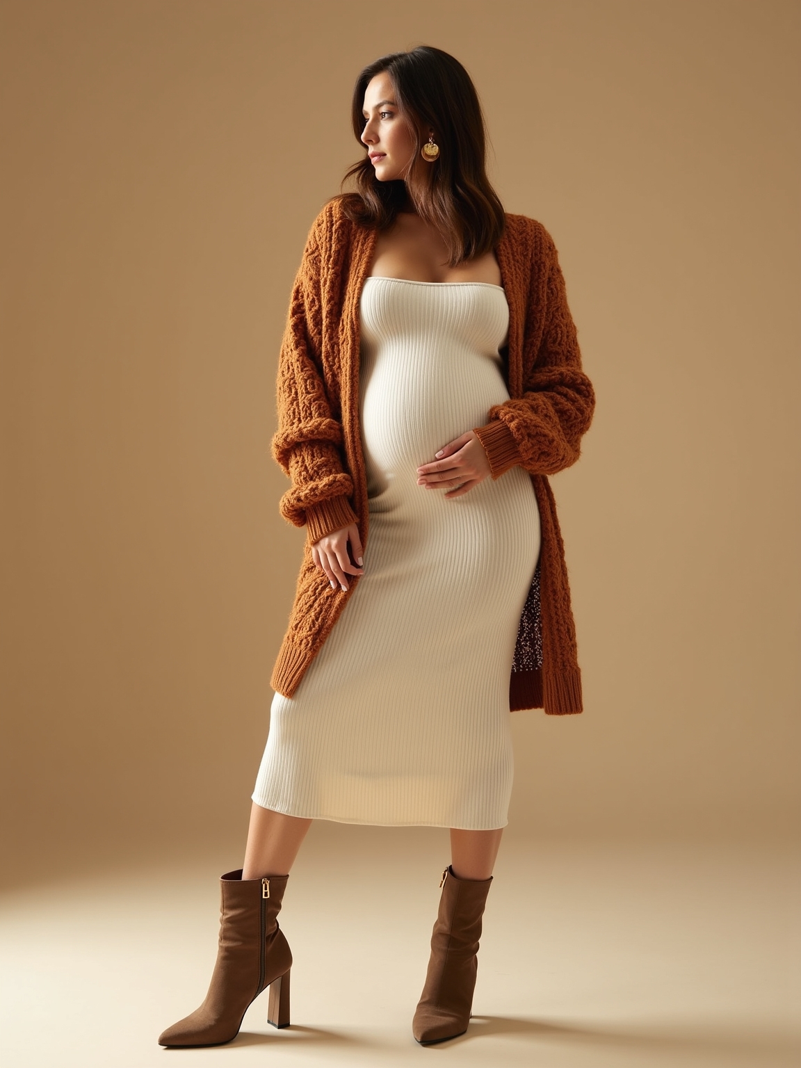 chunky cardigan softens column