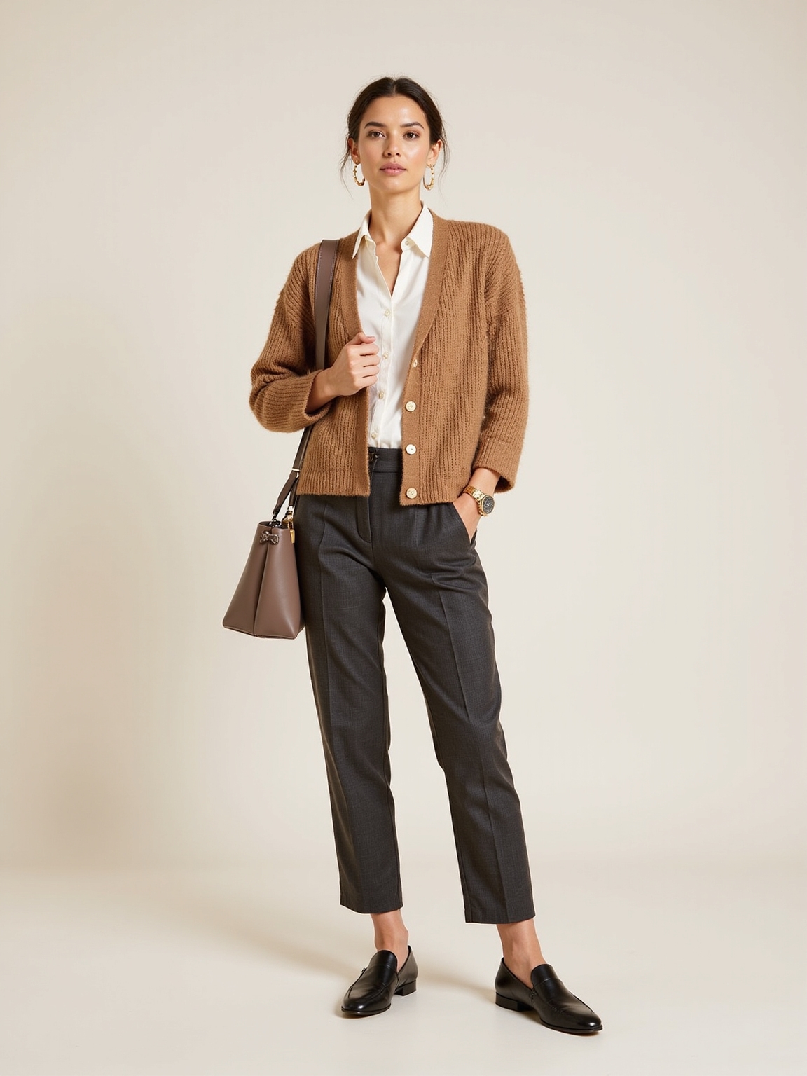 chunky cinched cardigan style