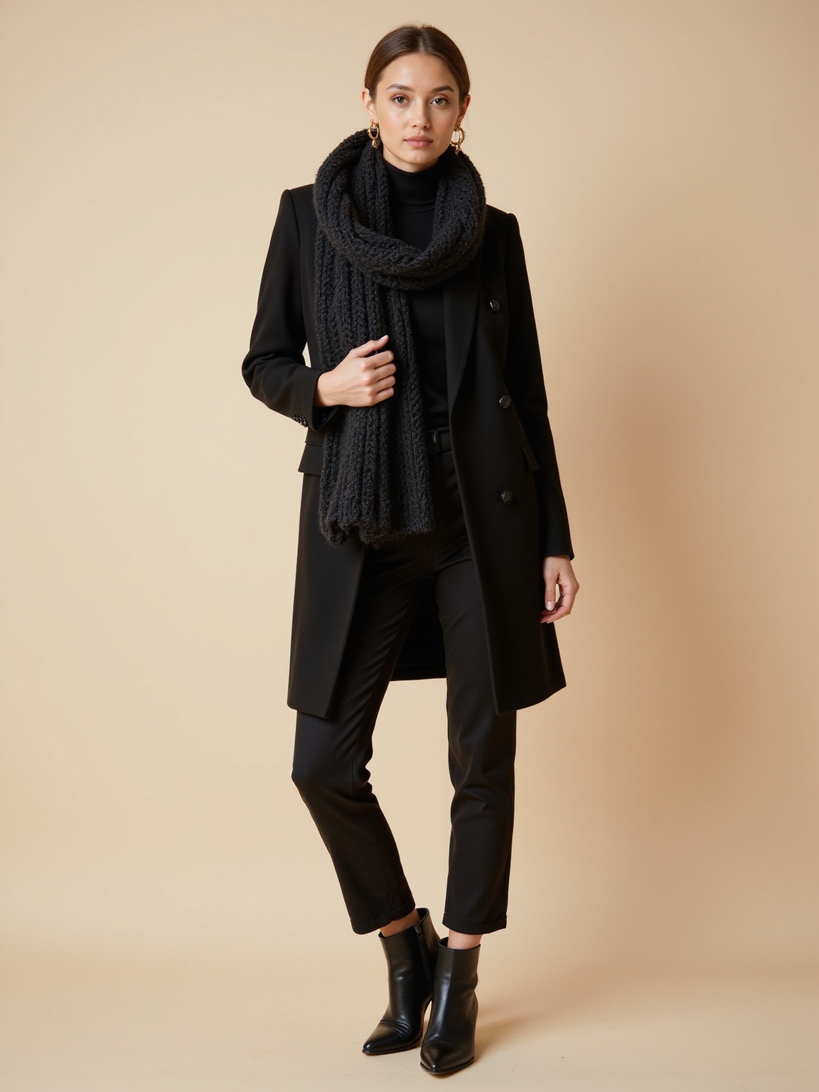 chunky scarf sleek layers