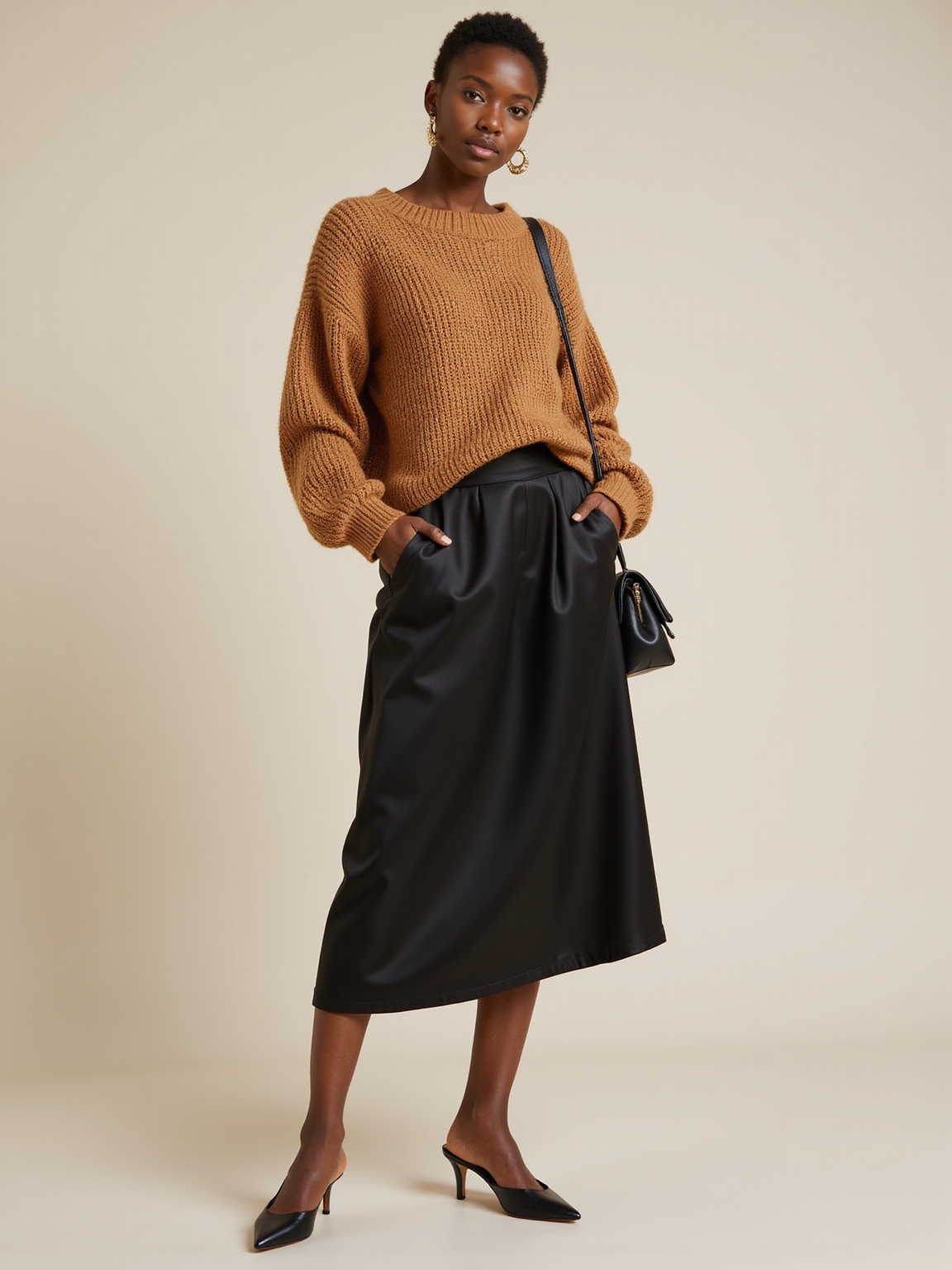 chunky sweater satin slip