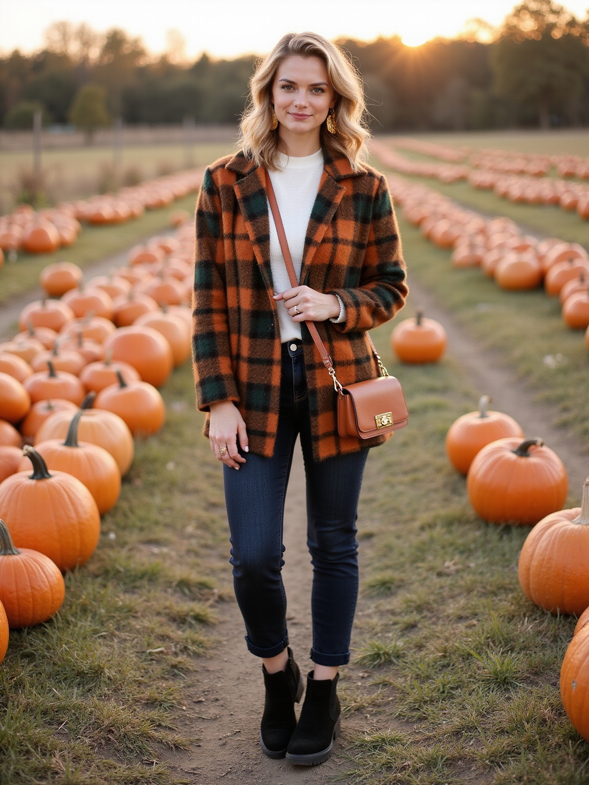 cider scented plaid shacket ensemble