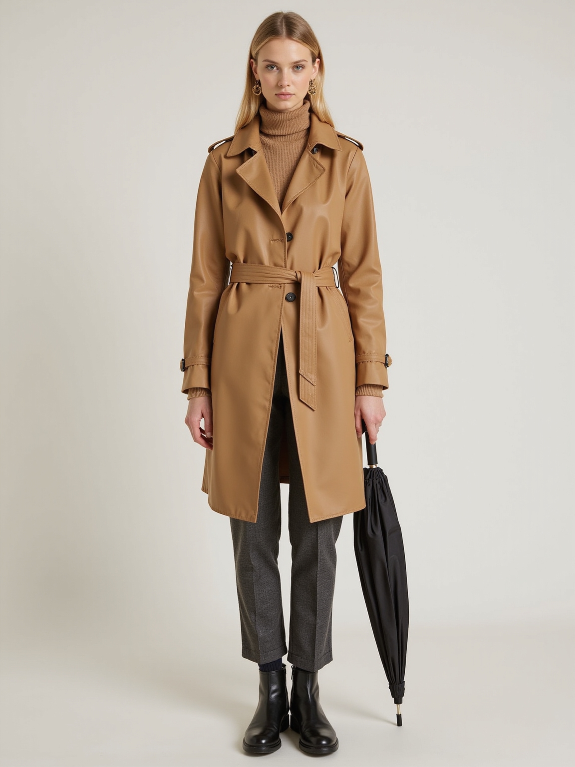 cinch waisted trench chelsea boots