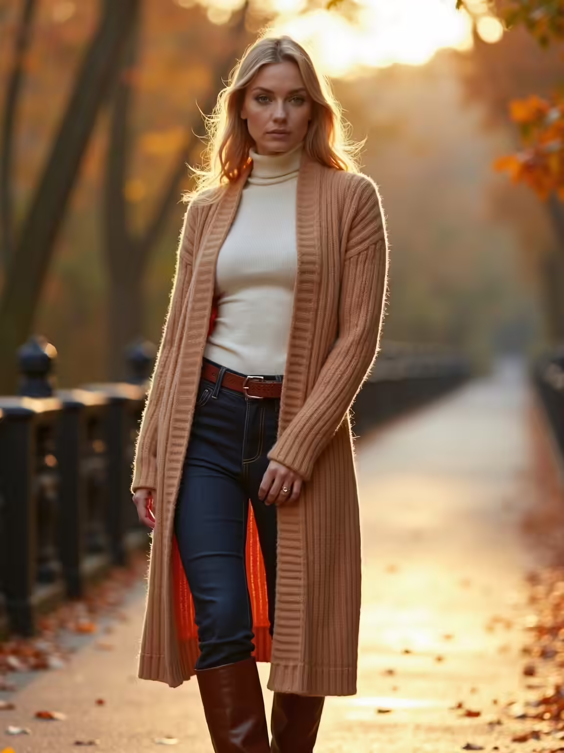 cinched cardigan defines waist