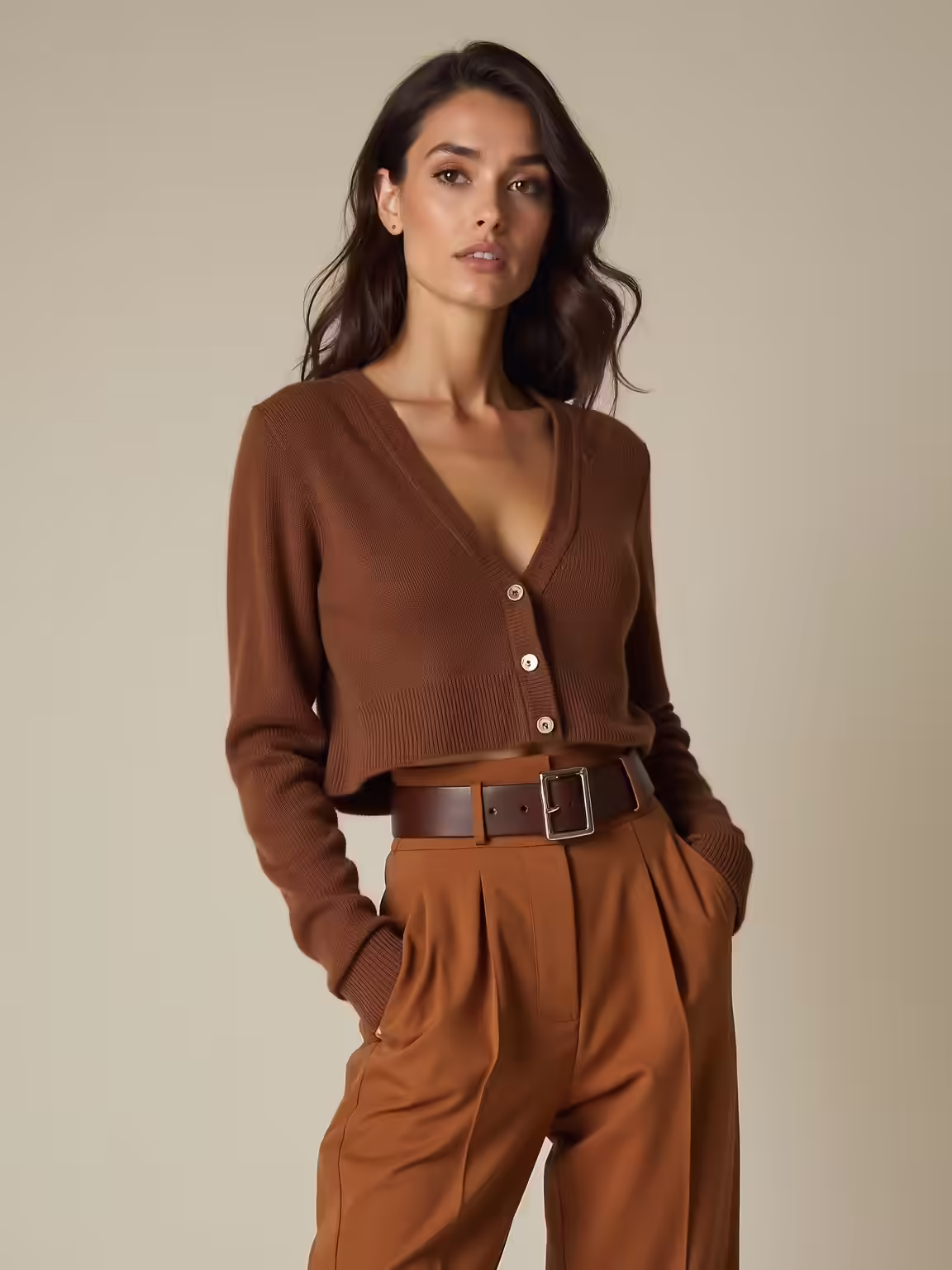 cocoa cardigan belted high waist