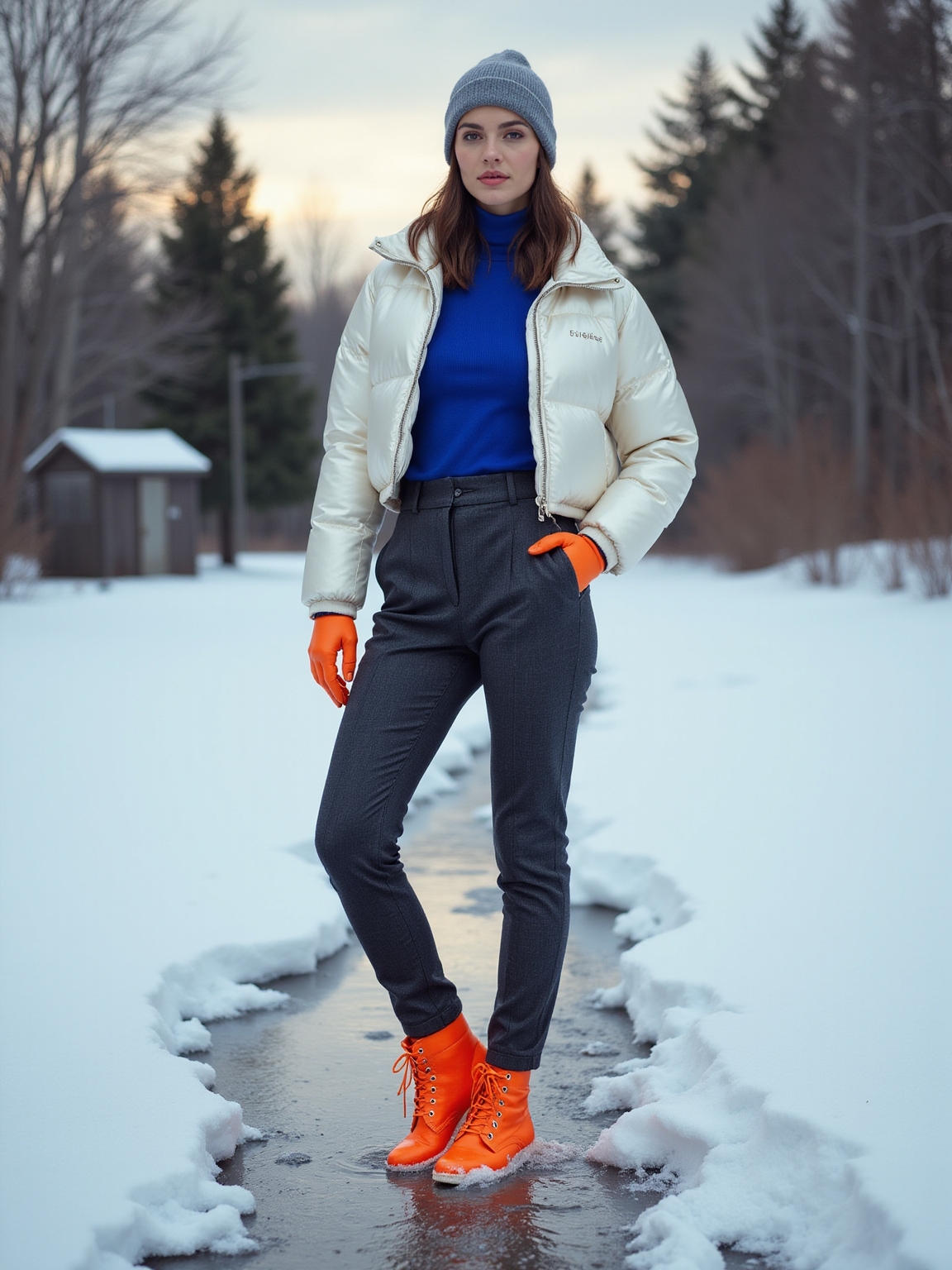 colorful glossy waterproof fashion boots