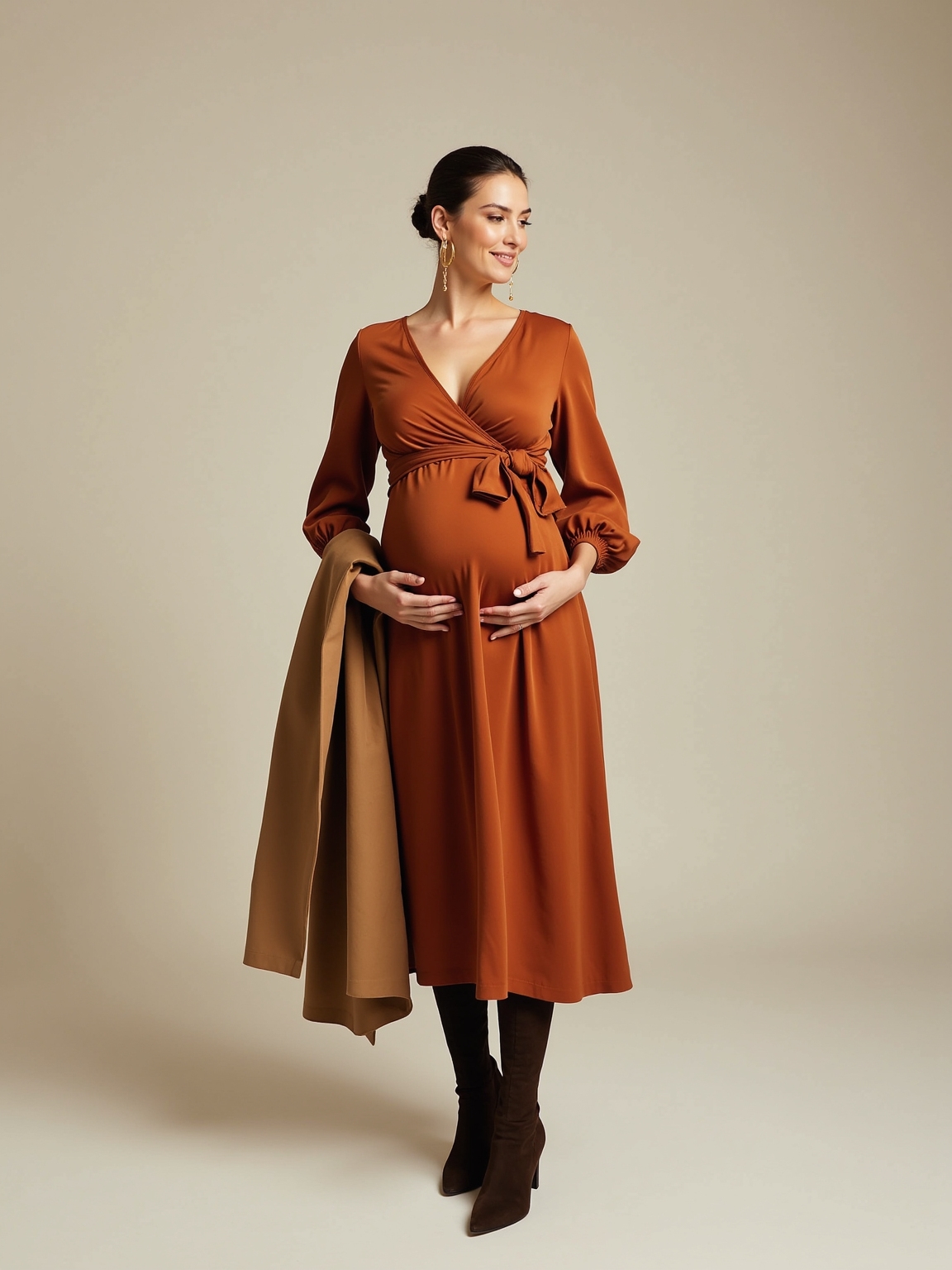 cozy bump hugging wrap ensemble