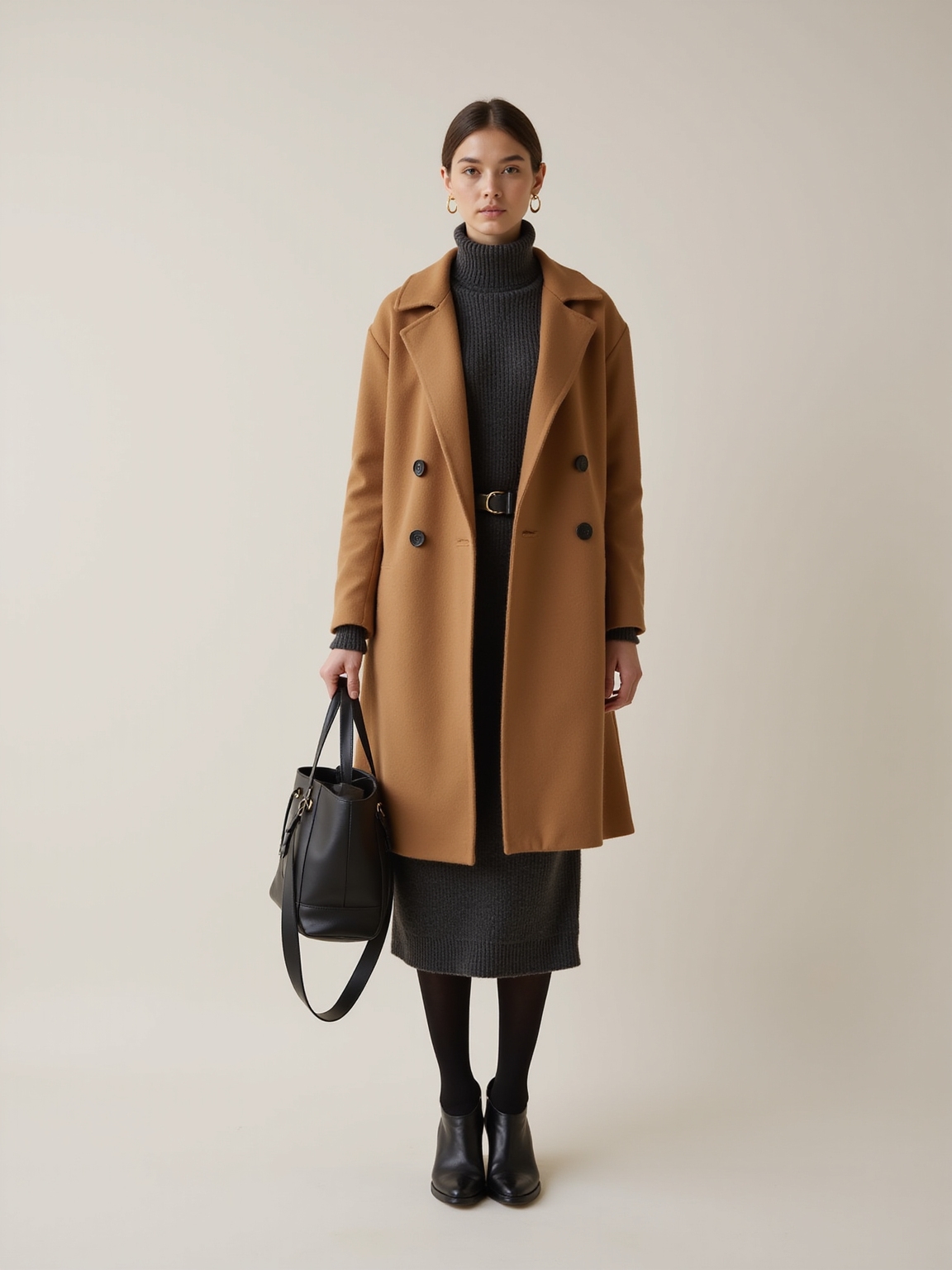 cozy knit structured outerwear contrast