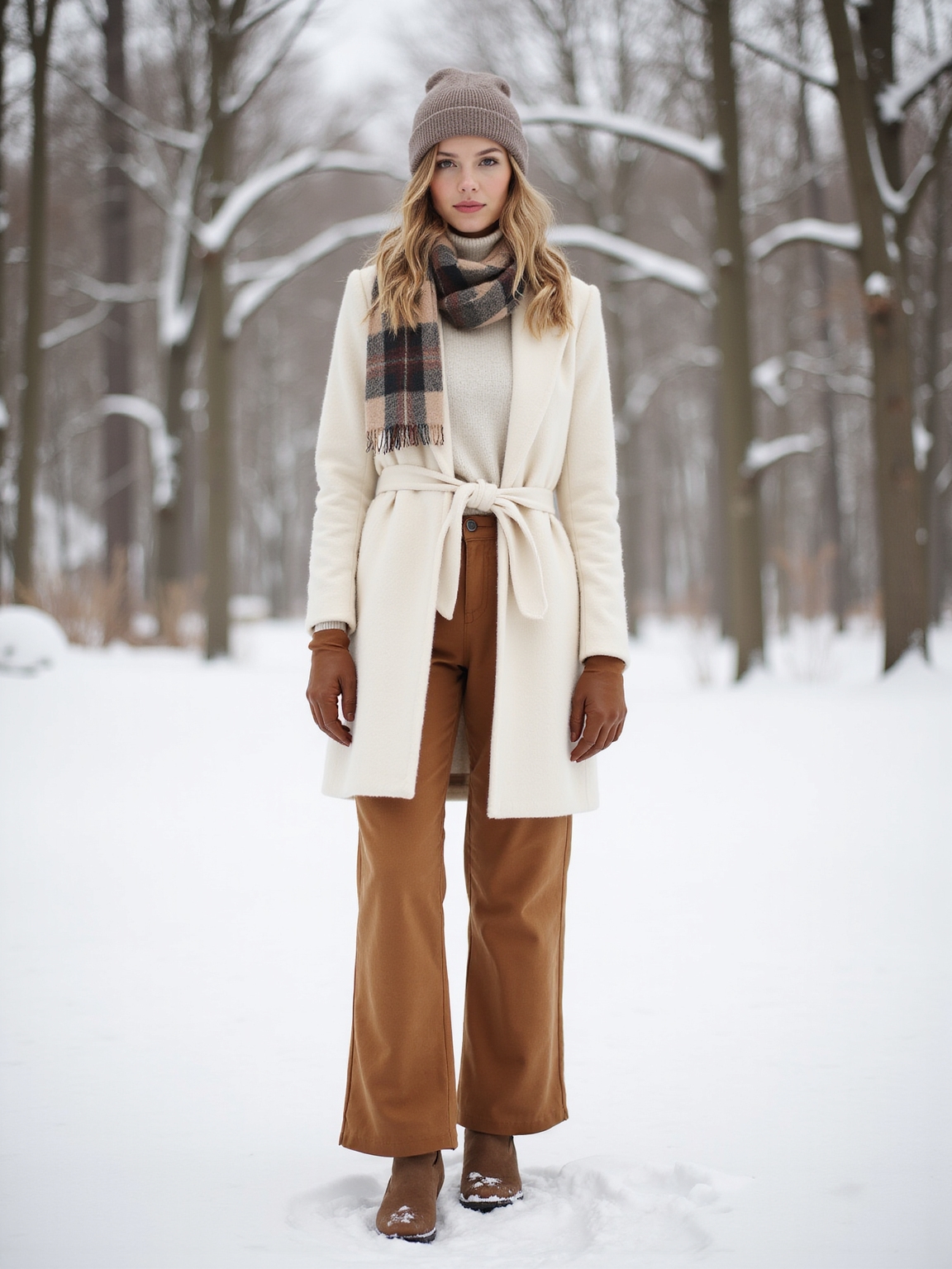 cozy layered winter photo outfits