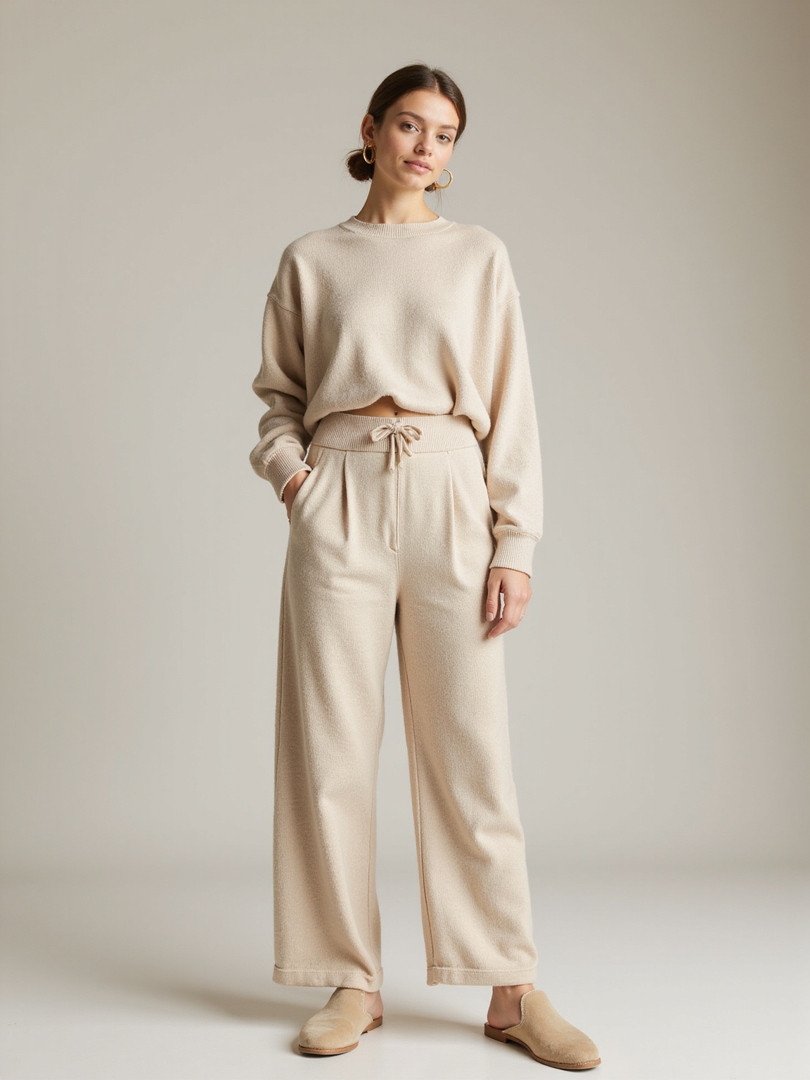 cozy matched knit loungewear set
