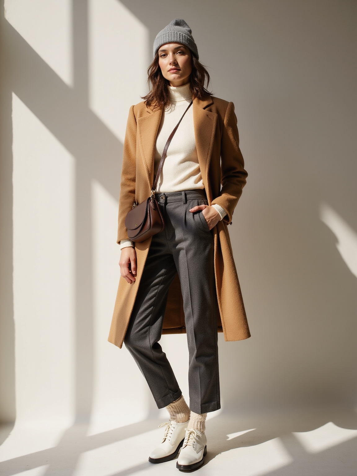 cozy polished fleece layering