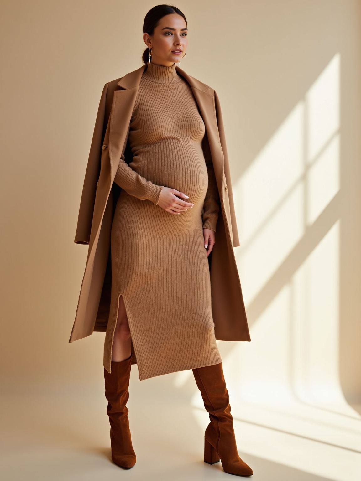 cozy stretchy bump friendly sweater dress