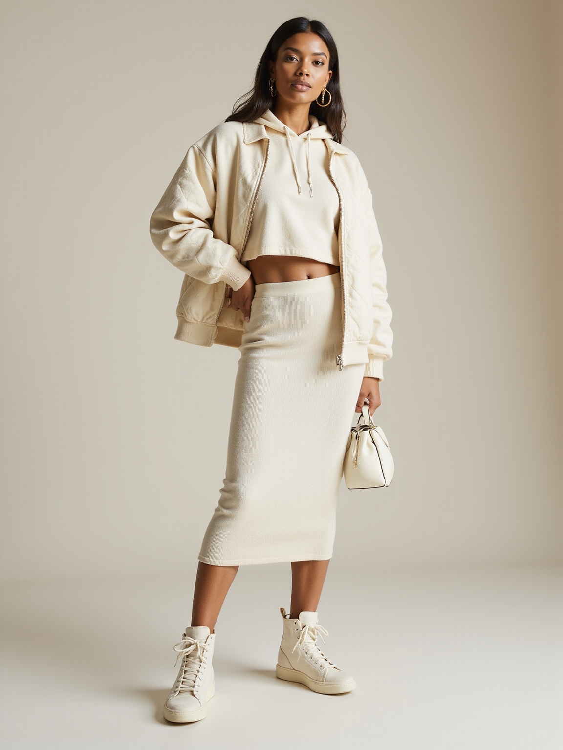 cream and ivory elevated athleisure