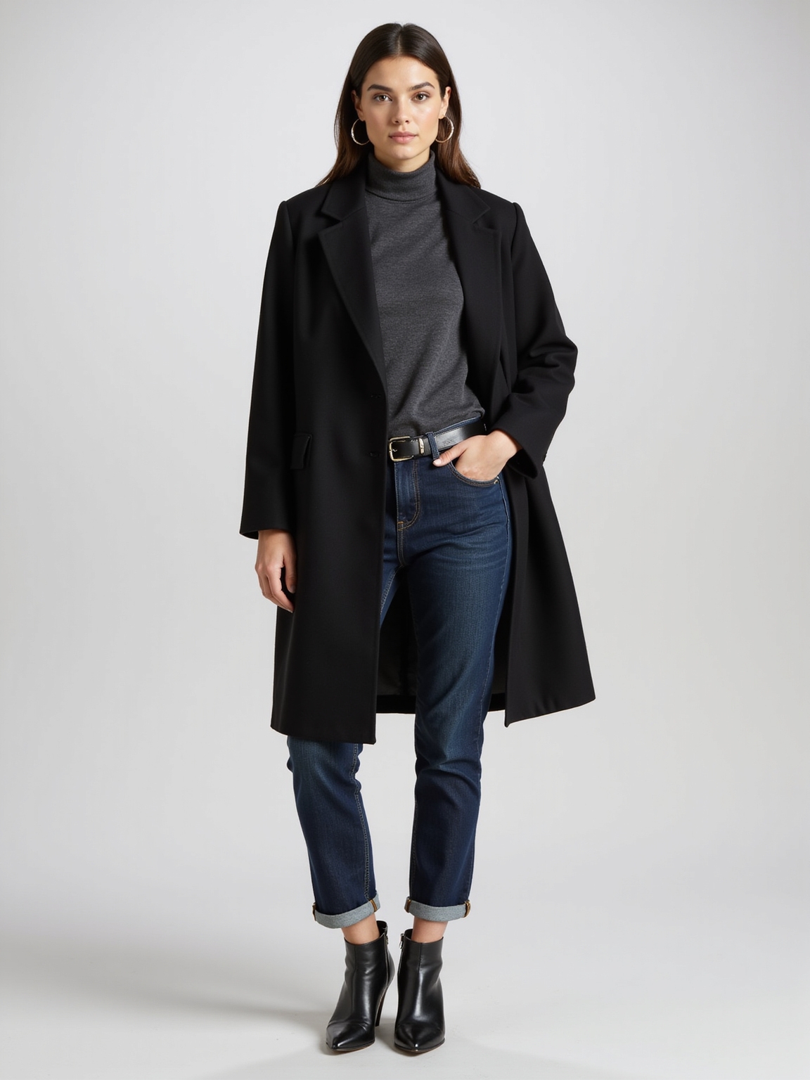 deep indigo straight jeans