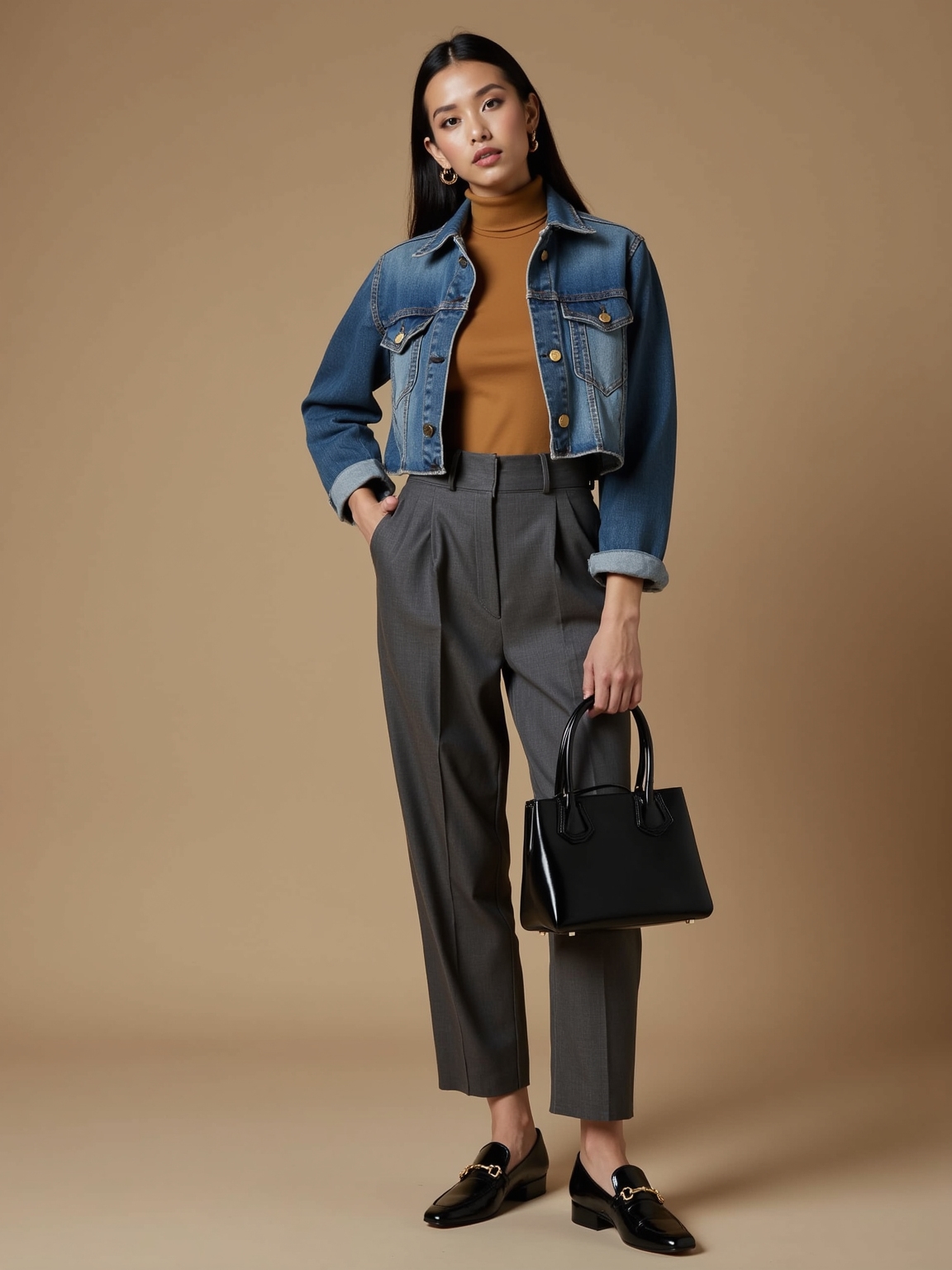 denim precision polished leather