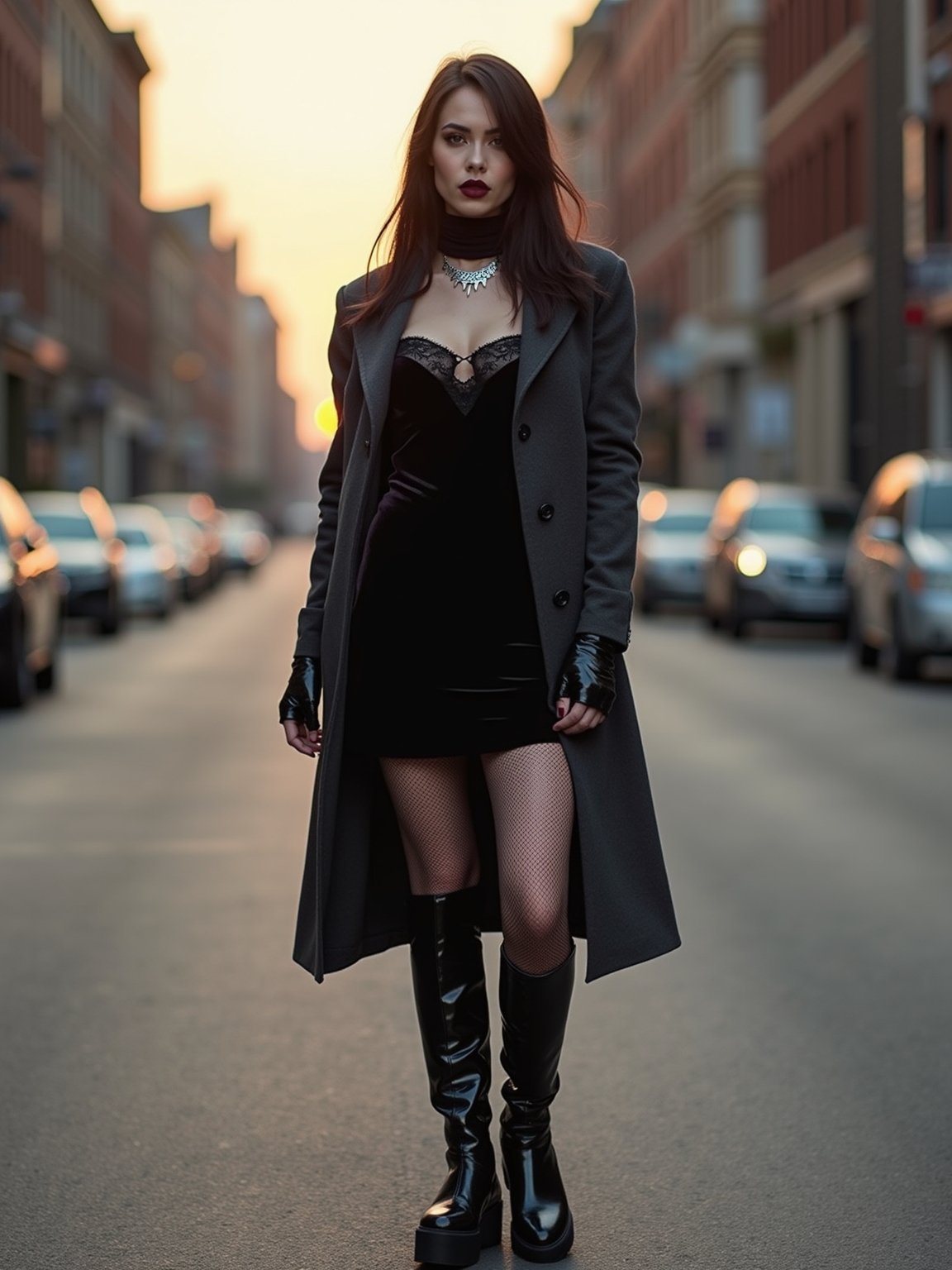 dusk ready layered velvet ensemble